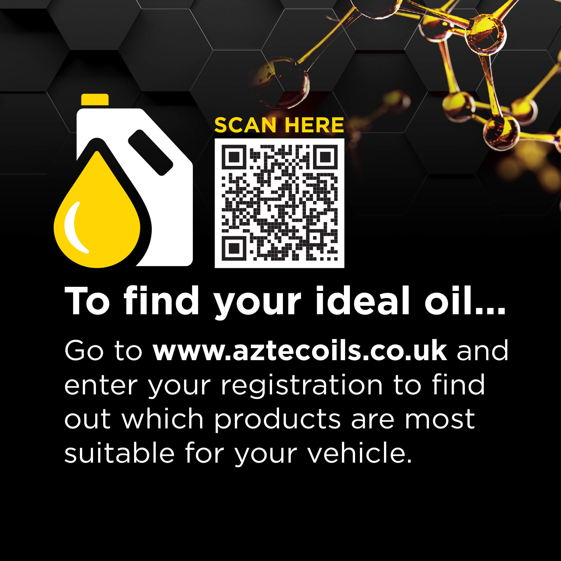 Go to www.aztecoils.co.uk to find your ideal oil